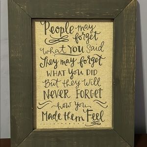 Glory Haus People Never Forget How You Made Them Feel Fabric Board
